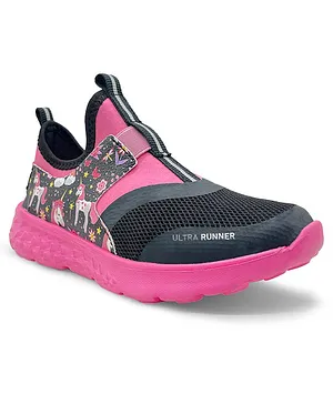 KazarMax Unicorn Printed Ultra Runner Shoes - Pink & Black