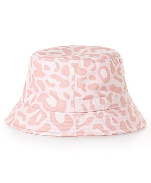 Pine Kids Cotton Bucket Cap Digital Print Pink - Diameter  22.5 cm
