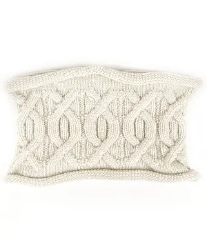 BHARATASYA Cable Knit Acrylic Wool Rolled Edges Detail Headband Earwarmer - White