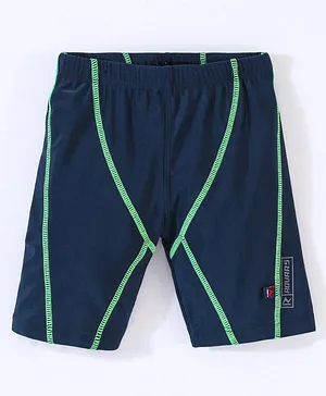 Rovars Cotton Blend Knee Length Swimming Trunks - Navy Blue