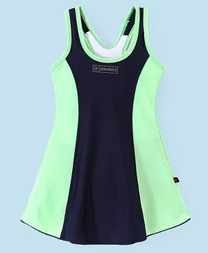 Rovars Sleeveless Two Piece Solid Color Swimsuit  - Green