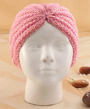 KIDLINGSS Dual Color Knitted Turban Cap - Peach & Beige