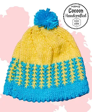 COCOON ORGANICS Handcrafted Soft And Warm Design Detail Bobble Cap - Yellow