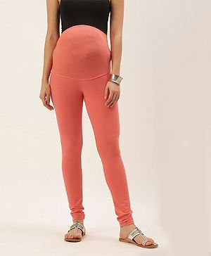 Blush 9 Over The Bump Solid Leggings - Peach