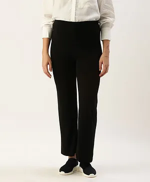 Blush 9 Solid Maternity Palazzo - Black