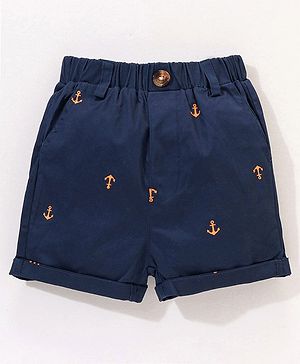 Kookie Kids Shorts Anchor Print - Navy Blue