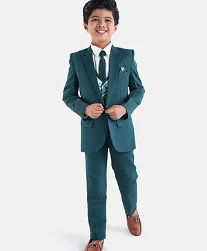 Robo Fry Full Sleeves Party Suit Solid- Green
