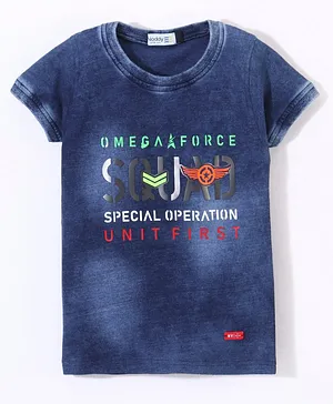 Noddy Half Sleeves Graphic Printed Tee - Navy Blue