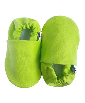 Skips Soft Sole Infant Solid Booties - Lime Green