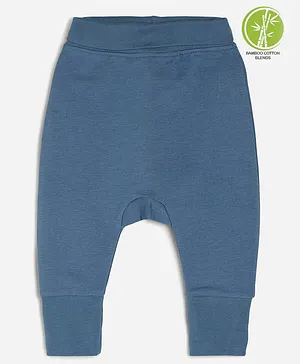 Chayim Bamboo Cotton Elastane Expandable Knitted Solid Pant - Blue