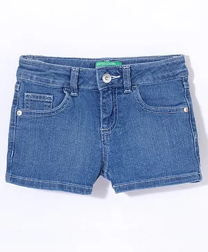 UCB Mid Thigh Shorts Washed Solid Color - Light Blue