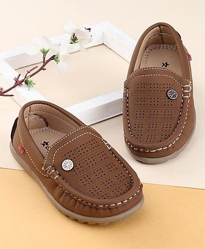 Cute Walk by Babyhug Slip On Formal Shoes - Brown