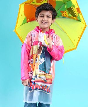 Clownfish Full Sleeves Hooded Raincoat Cartoon Print - Multicolour