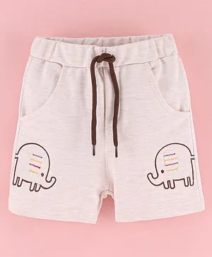 Wonderchild Elephant Printed Shorts - Beige