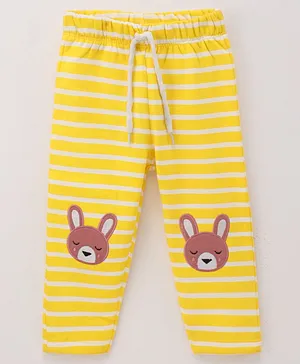 Wonderchild Striped Animal Applique Pajama - Yellow