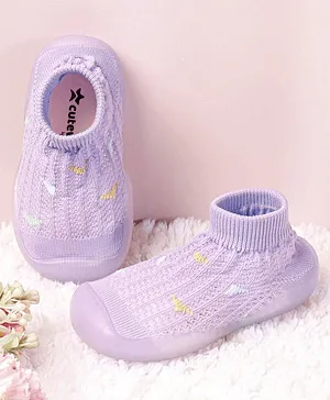 Cute Walk by Babyhug Sock Shoes - Purple