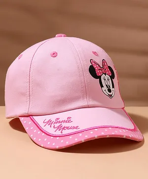 Babyhug Cotton Disney Minnie Mouse  Printed  Baseball Cap Pink - Circumference 54 cm