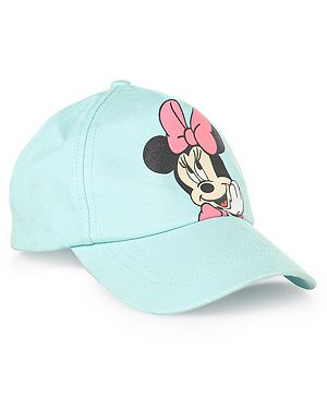 Babyhug Cotton Disney Minnie Mouse Print Baseball Cap Mint Green - Circmference 53 cm