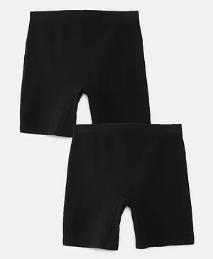 Mackly Pack Of 2 Solid Inner Shorts - Black