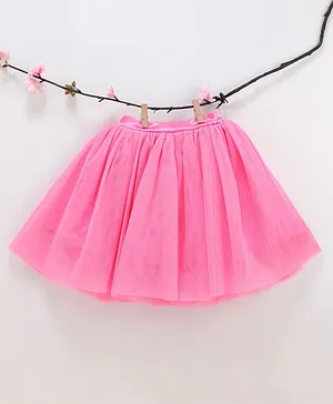 KIDSDEW  Honeycomb Design Net Skirt - Pink