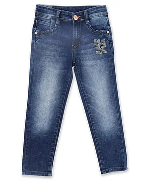 LEO Raw Workwear Slim Fit Button  Down Jeans - Blue