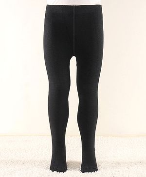 Cutewalk by Babyhug Anti Bacterial Solid Color Footed Tights - Black