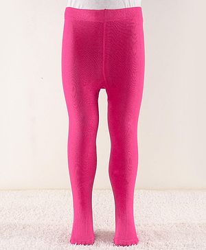 Cutewalk by Babyhug Anti Bacterial Solid Color Footed Tights - Pink