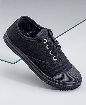 Pine Kids Lace Ups School Shoes - Black