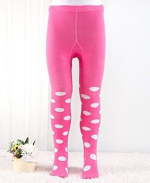 Cutewalk by Babyhug Anti Bacterial Footed Tights Spot Design - Pink