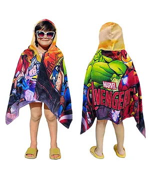 Sassoon Avenger Terry Cotton Bath Pool Beach Hooded Towel Wrap for Kids - Multicolor