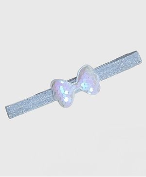 BABY Charm Glitter Sequinned Bow Headband - Blue