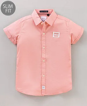 Ruff Half Sleeves Shirt Solid - Peach