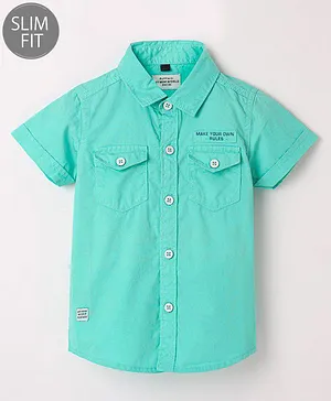 Ruff Half Sleeves Shirt Solid - Sea Green