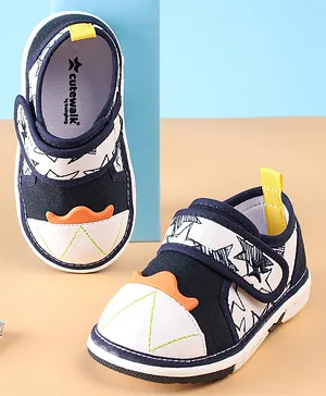 Cute Walk by Babyhug Casual Shoes With Velcro Closure Star Print - Navy Blue