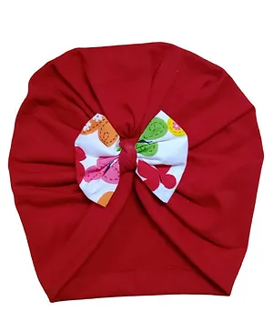 BABY Charm Bow Applique Solid Cap - Red