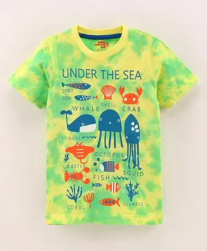 Under Fourteen Only Half Sleeves Under The Sea Life Printed Tee - Yellow