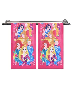 Kuber Industries Kids Bath Towel Soft Cotton & Sides Stitched Baby Towel Princess Print Pack of 2 - Pink
