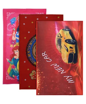 Kuber Industries Super Soft Princess Team Babloo & Car Print Bath Towel Pack of 3 - Multicolor