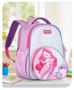Babyhug School Backpack Mermaid Purple - 15.5 Inches