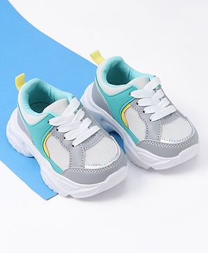 Cute Walk by Babyhug Color Block Sneakers with Velcro Closure - Green