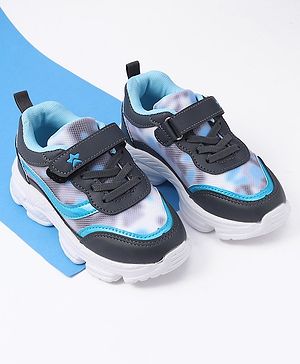 Cute Walk by Babyhug Velcro Closure Sneakers Tie Dye Pattern - Grey & Blue