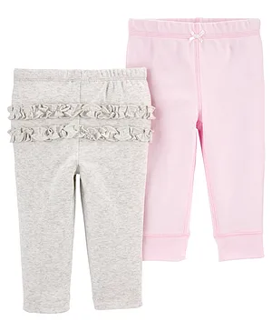 Carter's Baby 2-Pack Cotton Pants - Pink & Grey