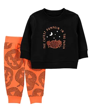 Carter's 2-Piece Halloween Pumpkin Outfit Set - Black & Orange
