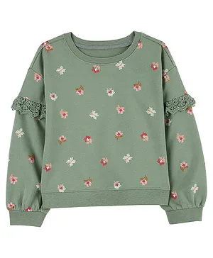 Carter's Butterfly French Terry Sweatshirt - Green