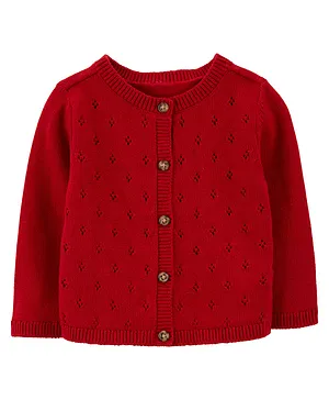 Carter's Button Front Cardigan - Red