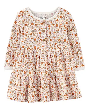 Carter's Floral Thermal Dress - Off White