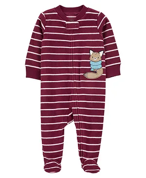 Carter's Fox Zip-Up Fleece Sleep & Play Pajamas - Red