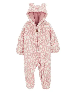 Carter's Leopard Pram Sleepsuit - Pink