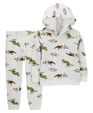 Carter's Baby 2-Piece Dinosaur Hoodie and Pants Set - White