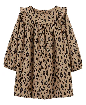 Carter's Leopard Twill Dress - Brown